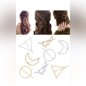 3/$25. Silver hair clips - set of 4